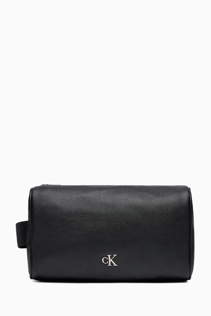 

Monogram Wash Bag in Faux Leather, Black