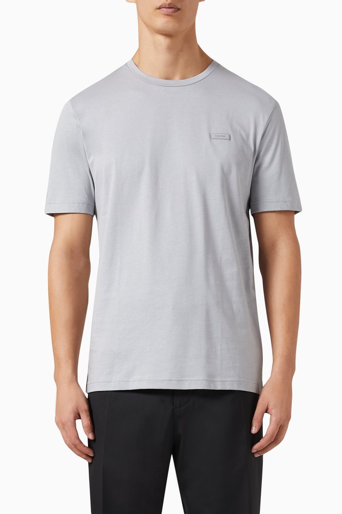 

Micro Logo T-Shirt in Cotton, Grey