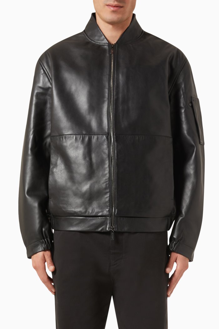 

Hero Bomber Jacket in Nappa Lamb, Black