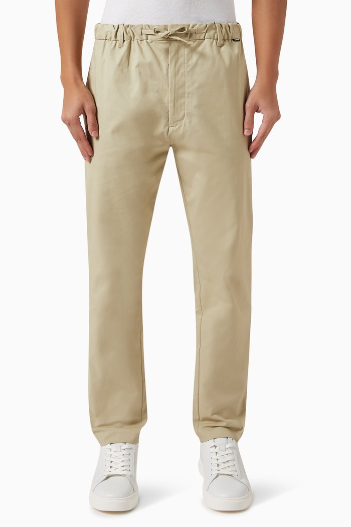 

Tapered Joggers in Cotton Twill, Neutral