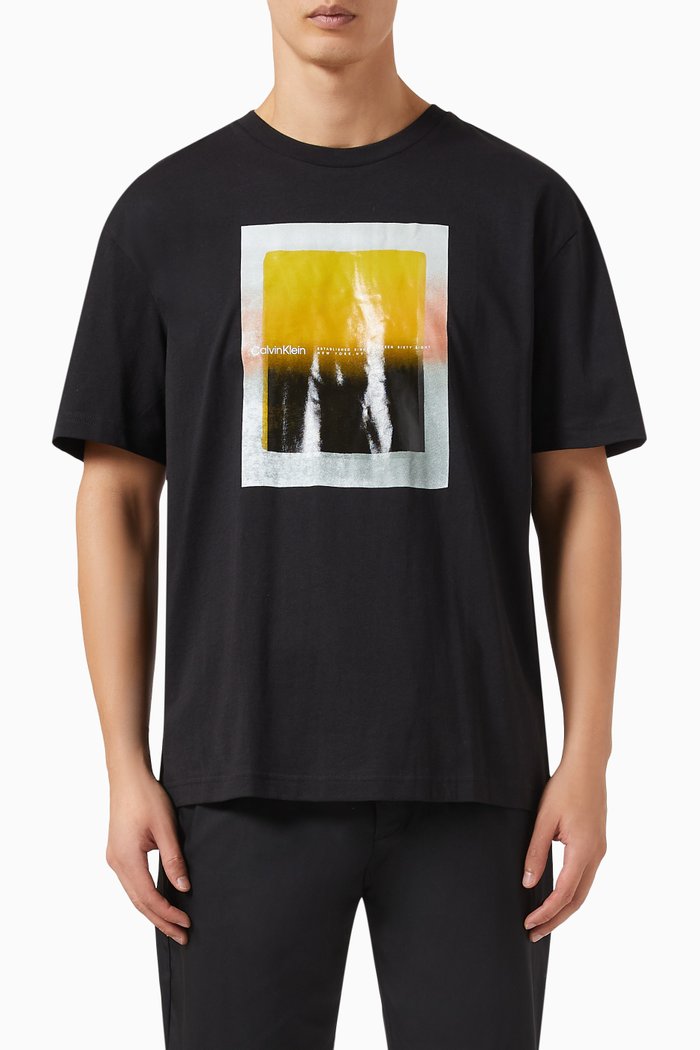 

Graphic Print T-shirt in Cotton-jersey, Black