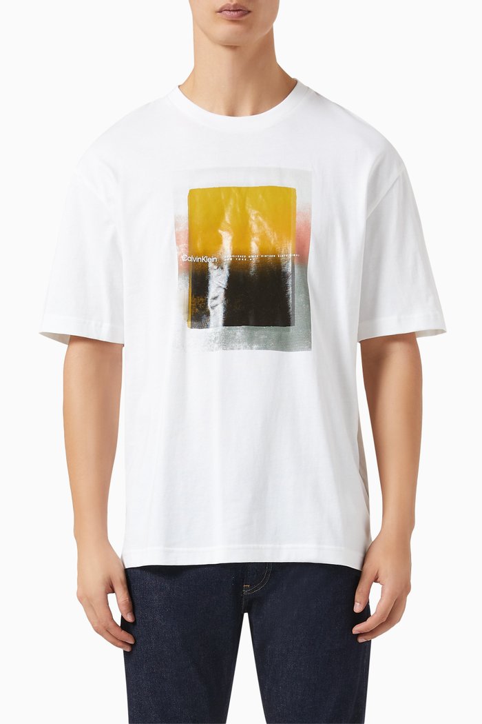 

Graphic Print T-shirt in Cotton-jersey, White