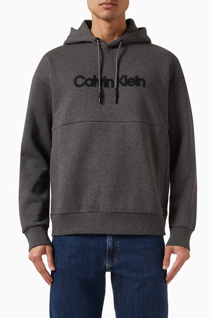 

Logo Hoodie in Cotton Blend, Grey