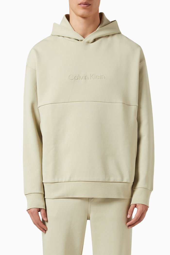 

Debossed Logo Hoodie in Cotton, Neutral