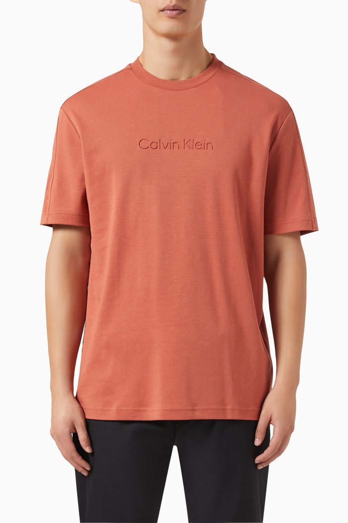 

Debossed Logo T-Shirt in Cotton, Brown