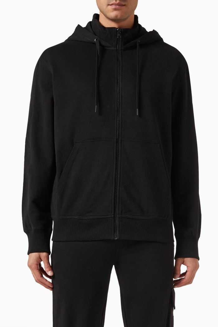 

Logo Badge Zip Jacket in Cotton, Black