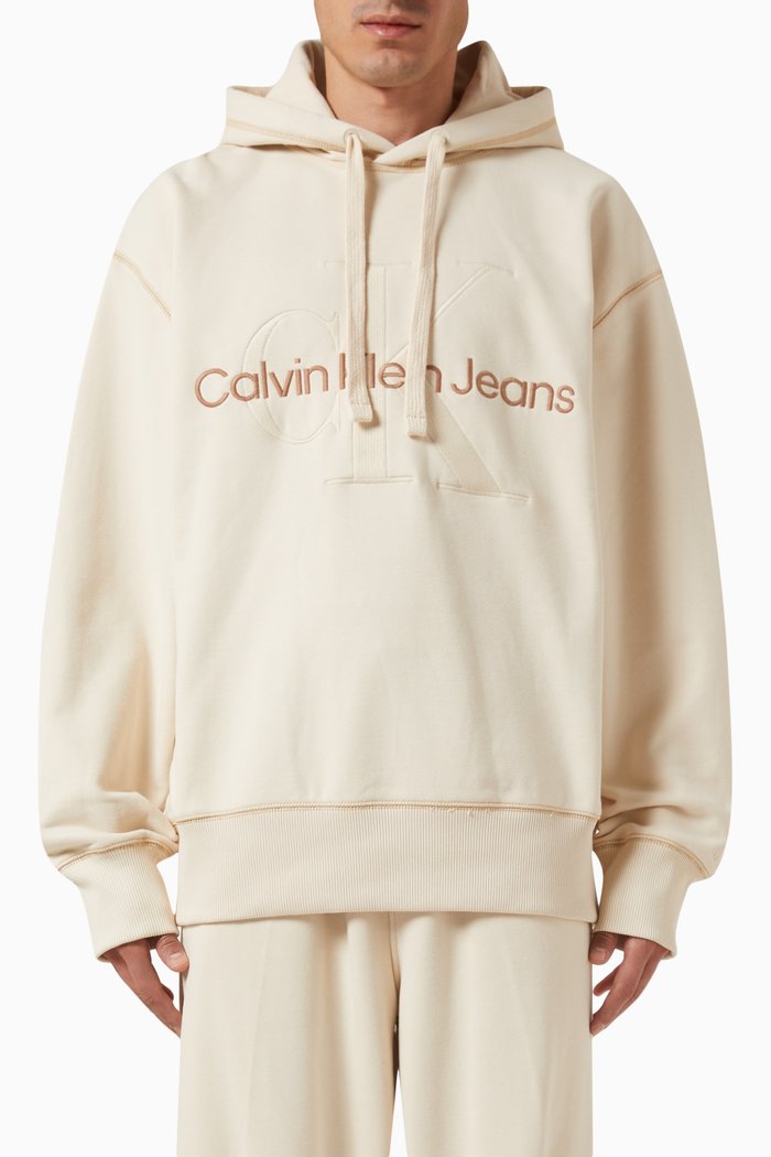 

Wash Logo Hoodie in Cotton, White