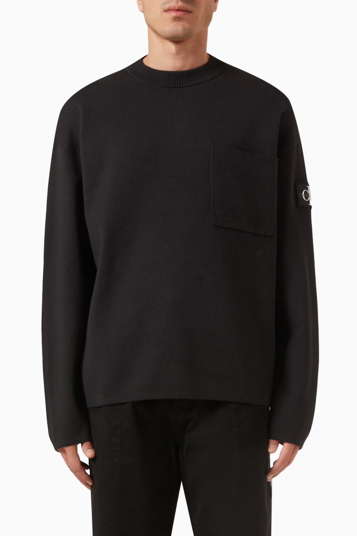 

Plated Sweater in Cotton, Black