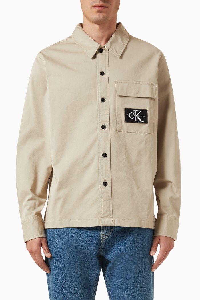 

Logo Utility Shirt in Cotton, Neutral