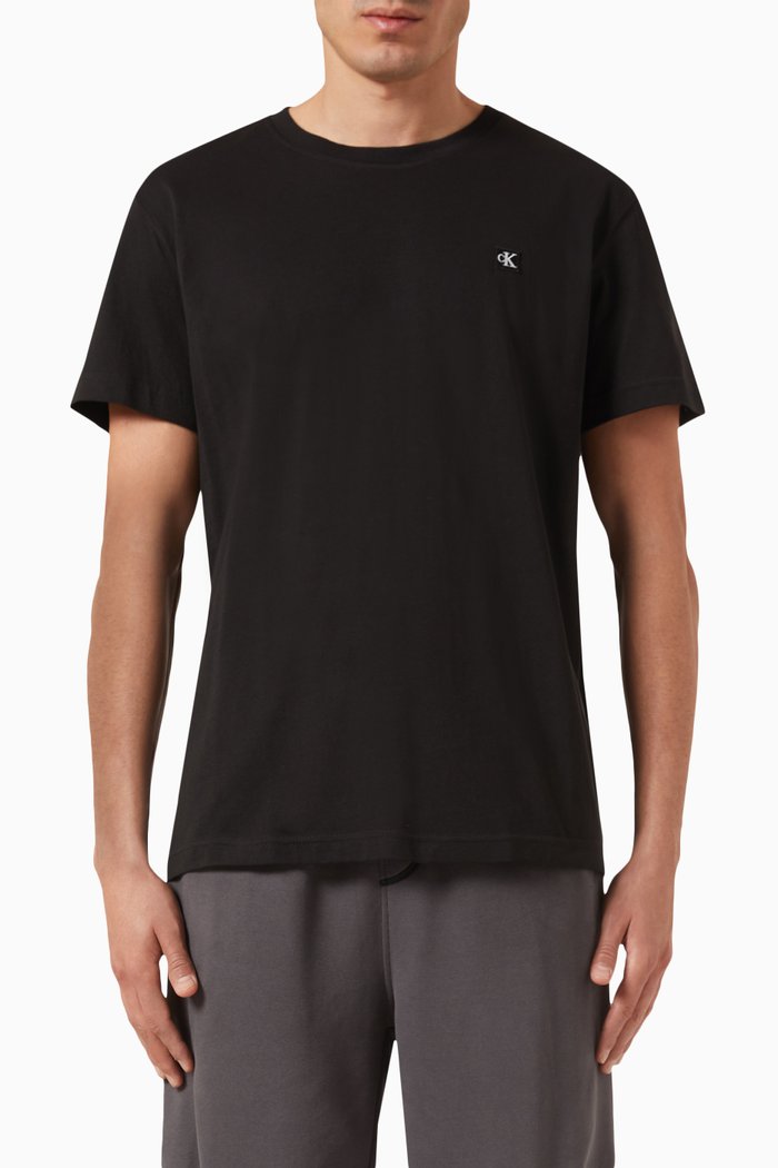 

Badge T-shirt in Cotton, Black