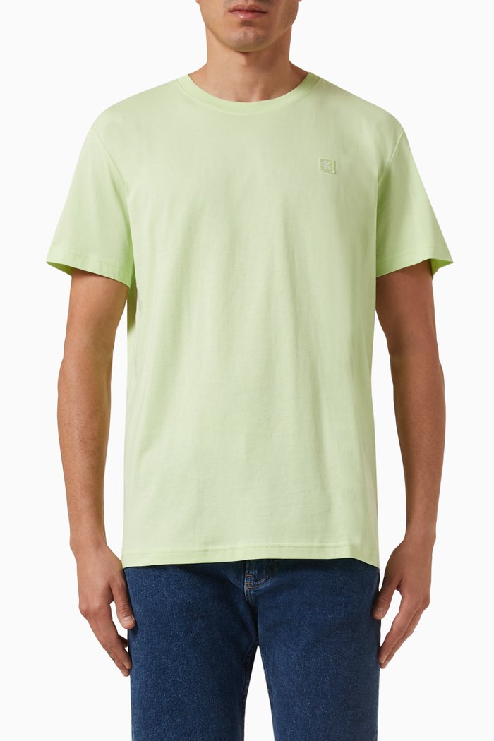 Badge T-shirt in Cotton, Green