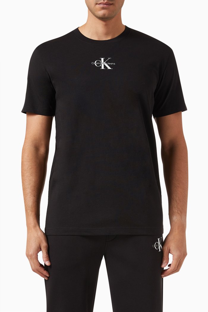 

Monologo T-shirt in Cotton-jersey, Black