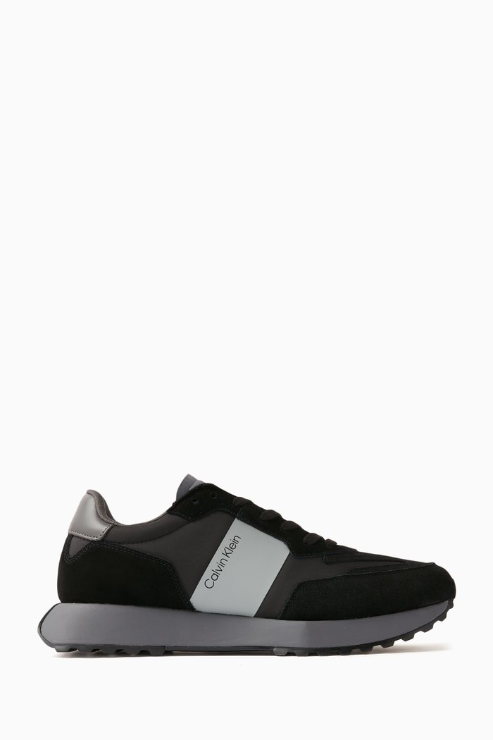

Low-top Sneakers in Suede & Leather, Black