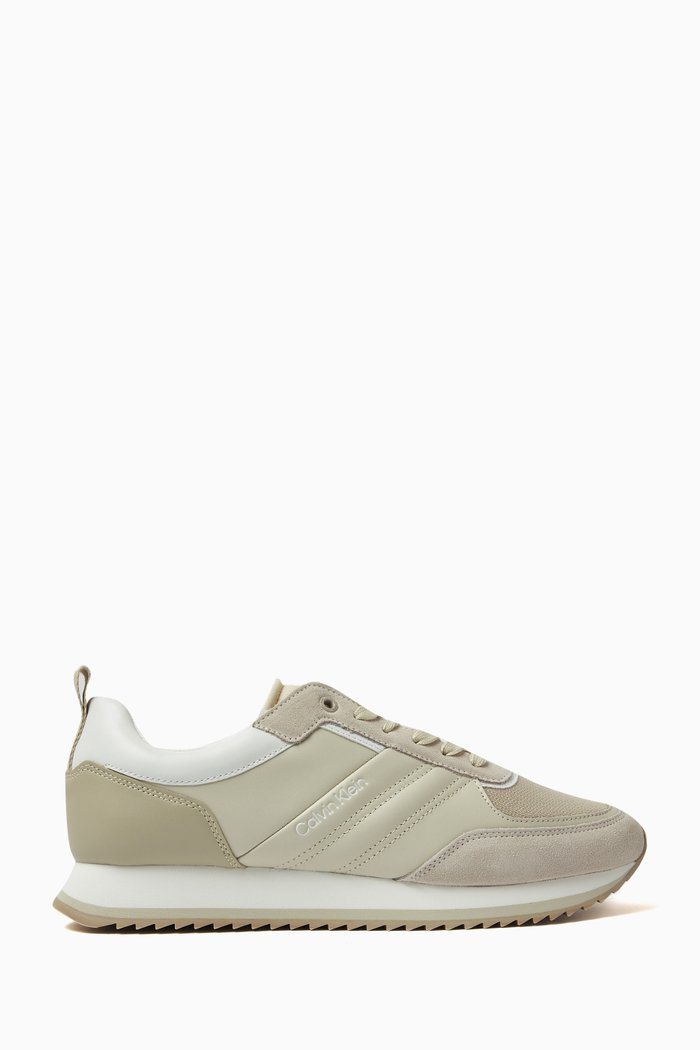 Low-top Sneakers in Leather, Neutral