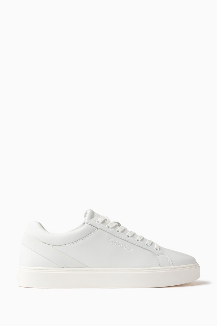 

Archive Stripe Low Top Sneakers in Leather, White