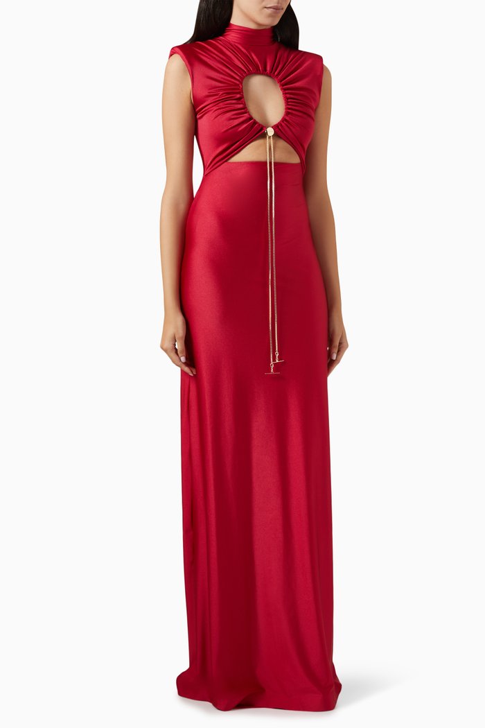 

Genis Cut-out Maxi Dress, Red