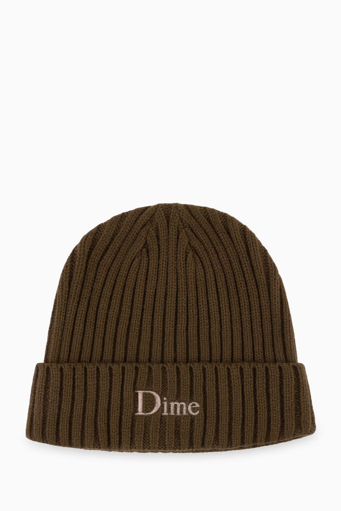 

Classic Fold Beanie Hat in Knit, Brown