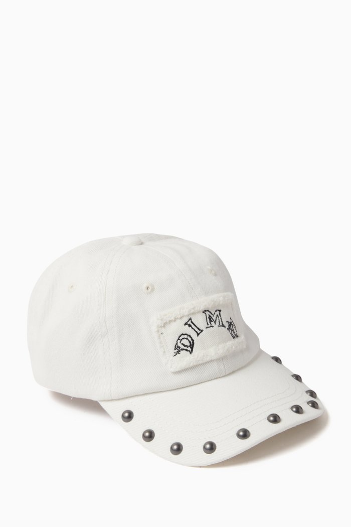 

Studded Low Pro Cap in Cotton, White