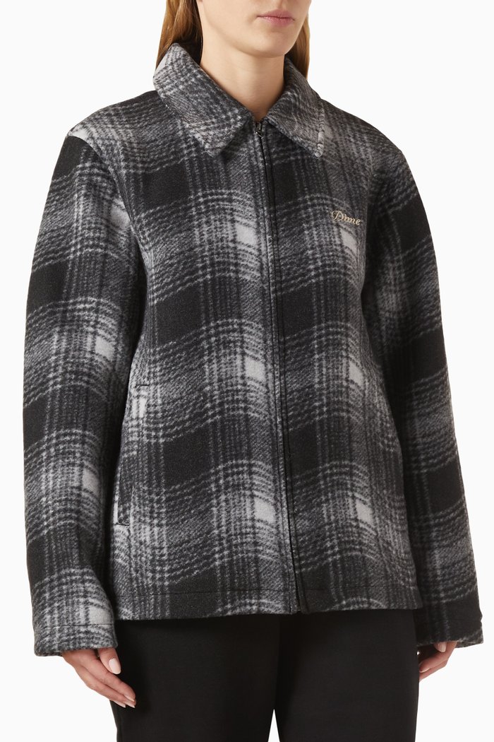 Wave Plaid Jacket, Grey
