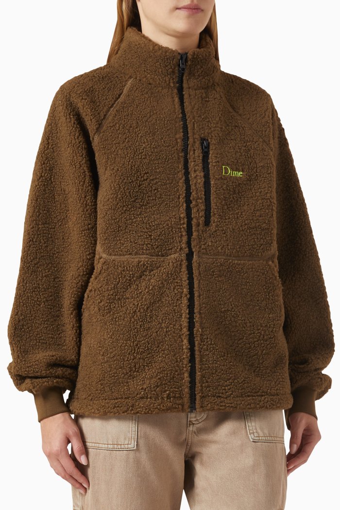 

Polar Zip Jacket in Sherpa, Brown