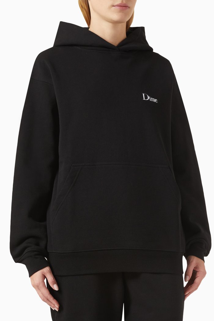 

Classic Small Logo Hoodie in Cotton, Black