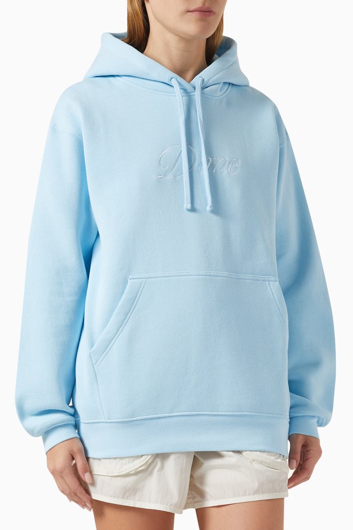 

Cursive Logo Hoodie in Cotton, Blue