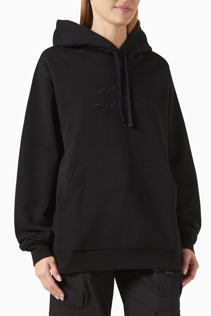

Cursive Logo Hoodie in Cotton, Black