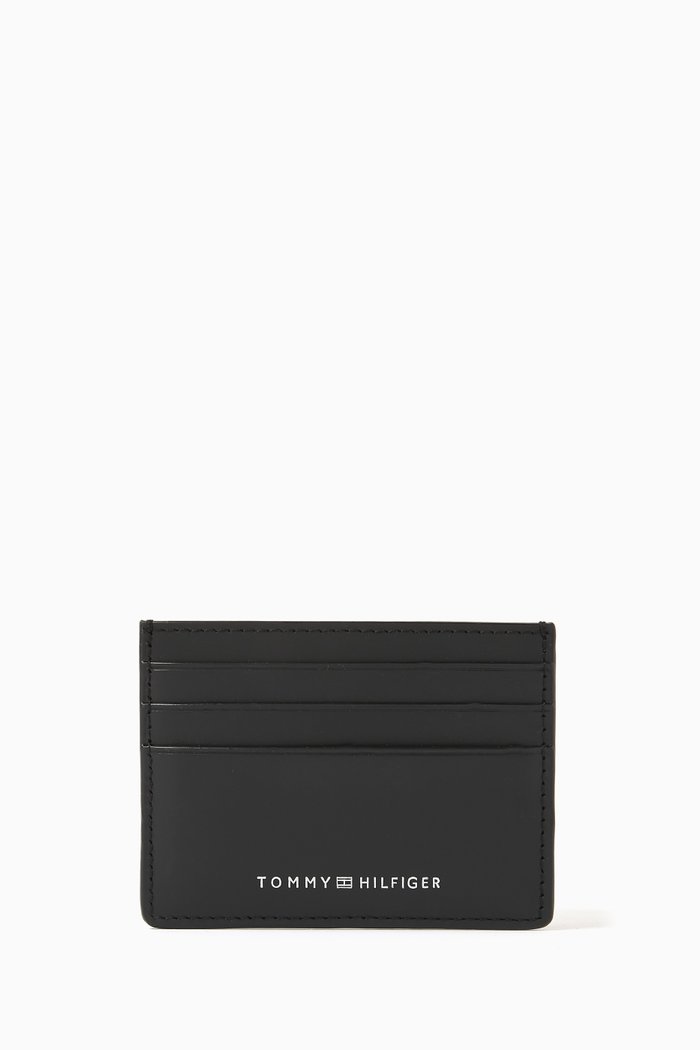 

Logo Credit Card Holder in Leather, Black
