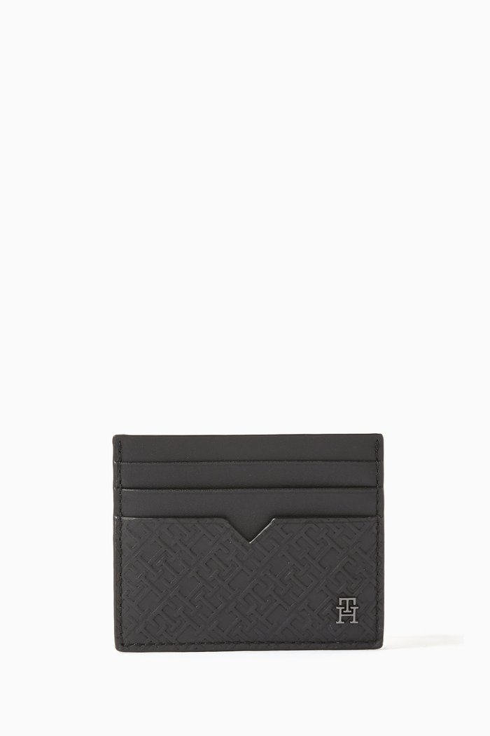 

Monogram Card Holder in Leather, Black