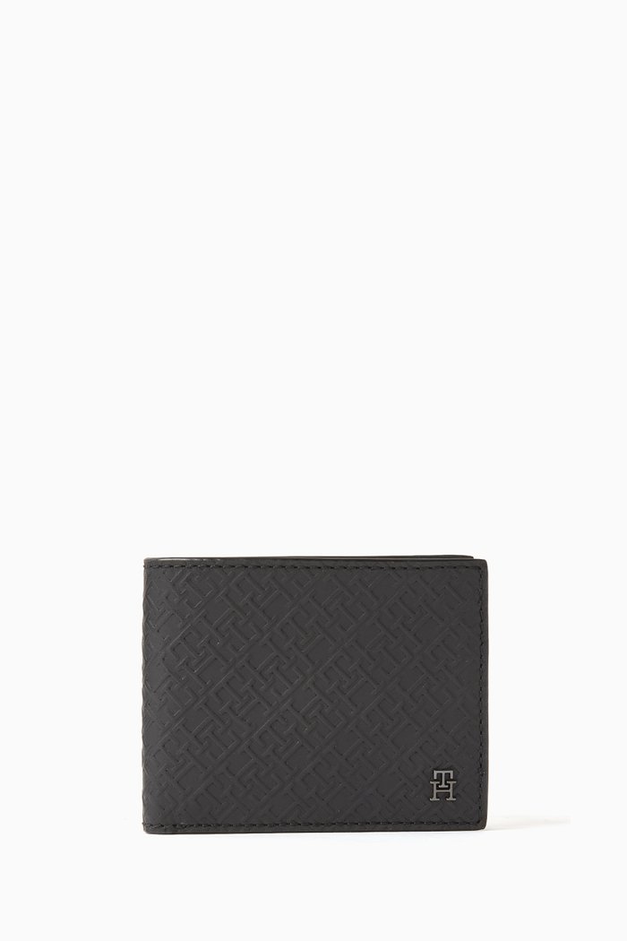 

Mini TH Monogram Wallet in Leather, Black