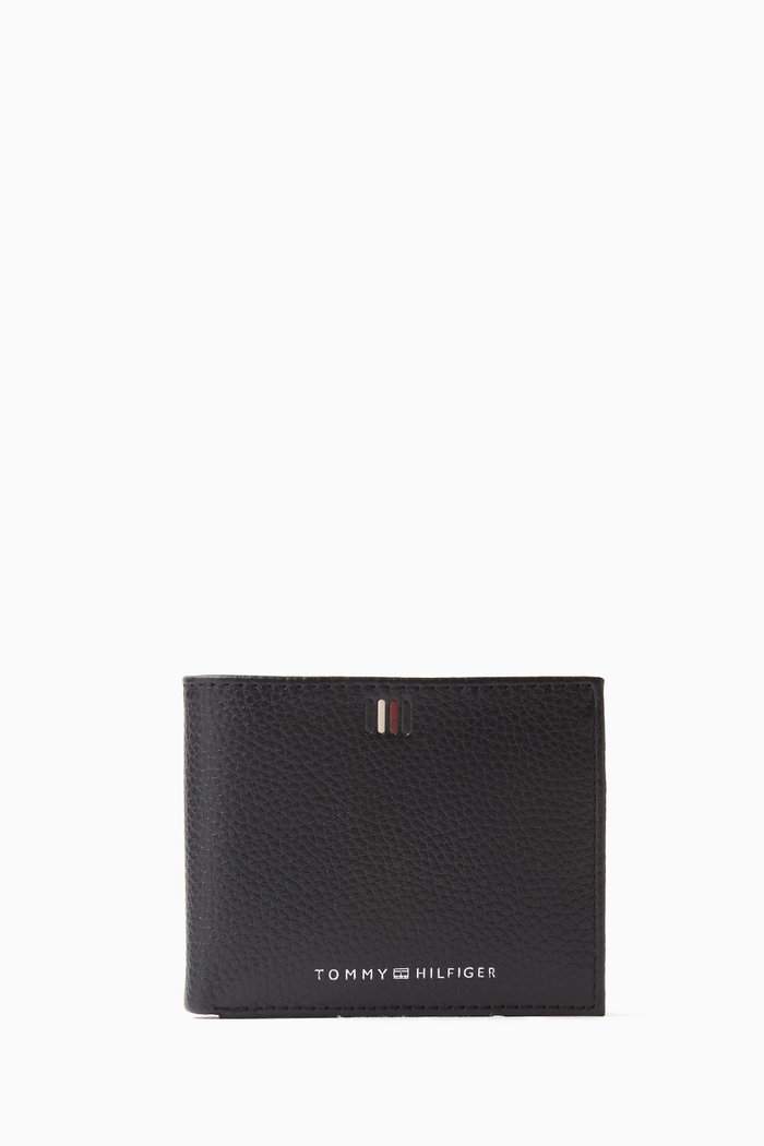 

Logo Bi-fold Wallet in Grained Leather, Black