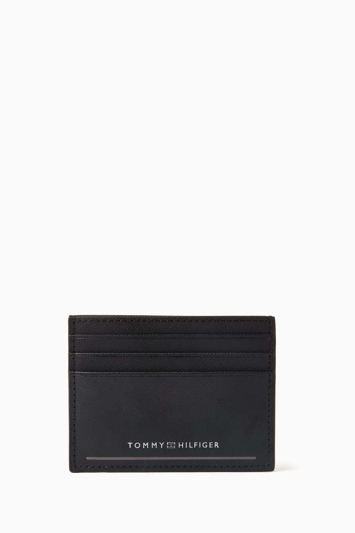 

Logo Card Holder in Saffiano Leather, Black
