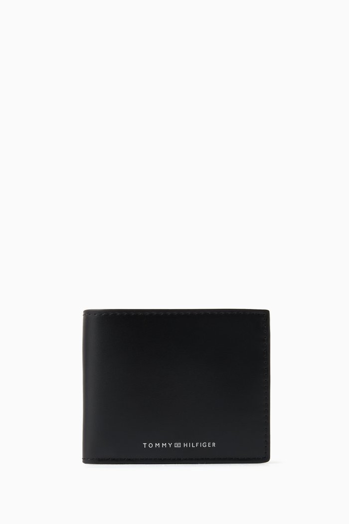 

TH Credit Card & Coin Bi-fold Wallet in Leather, Black