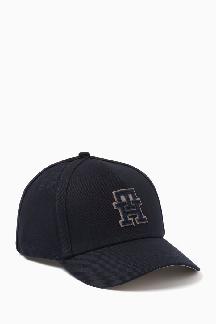 

TH Monogram Elevated Baseball Cap in Cotton, Blue