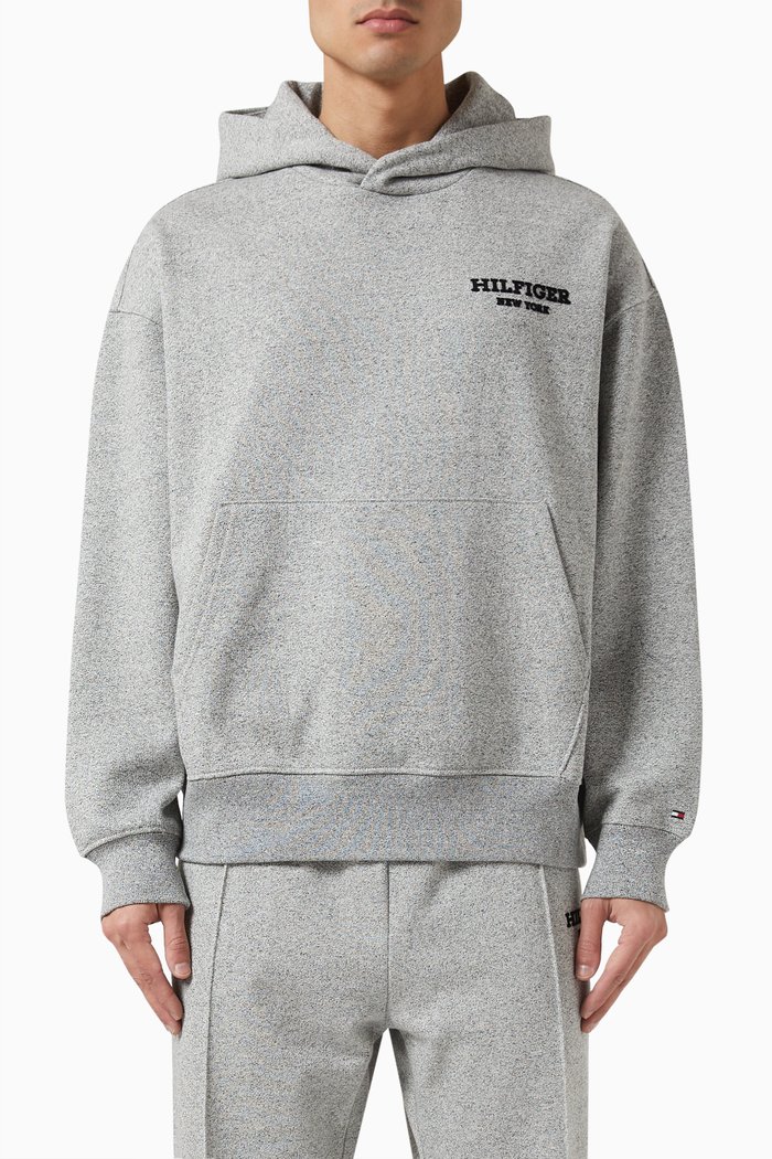 

Monotype Hoodie in Mouline Cotton Fleece, Grey