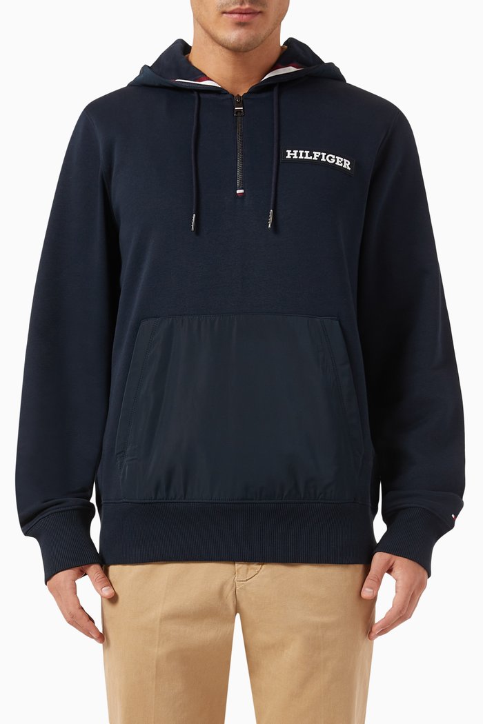 

Monotype Half-zip Sweatshirt in Cotton-blend, Blue