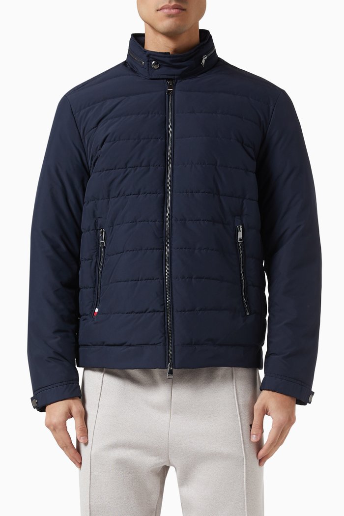 

Racer Jacket in Recycled Nylon, Blue