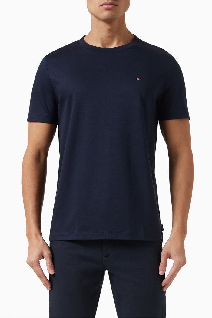 

Flag T-shirt in Stretch Cotton Interlock, Blue
