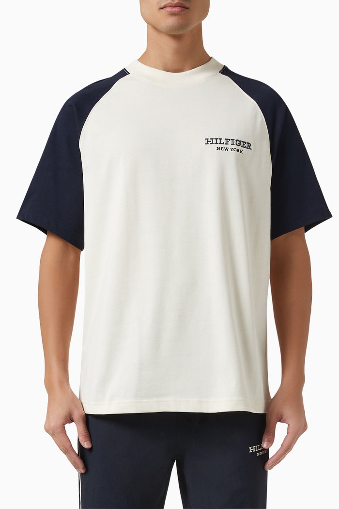 

Colourblocked Monotype T-shirt in Cotton Jersey, Neutral