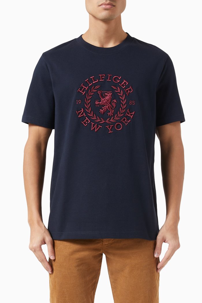 

Icon Crest T-shirt in Cotton Jersey, Blue