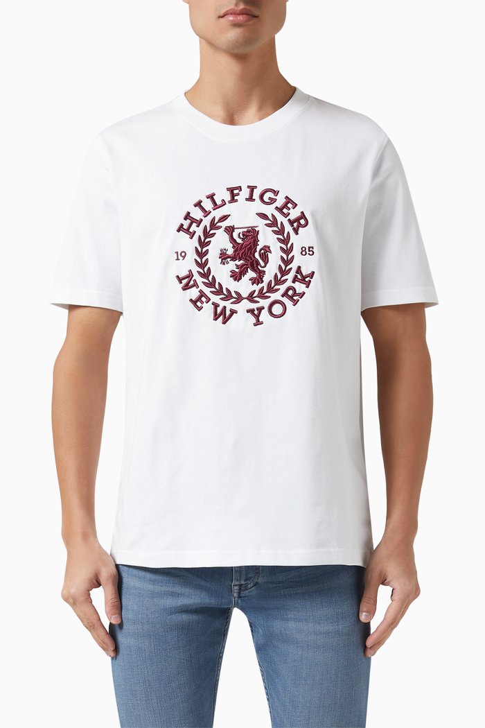 

Icon Crest T-shirt in Cotton Jersey, White