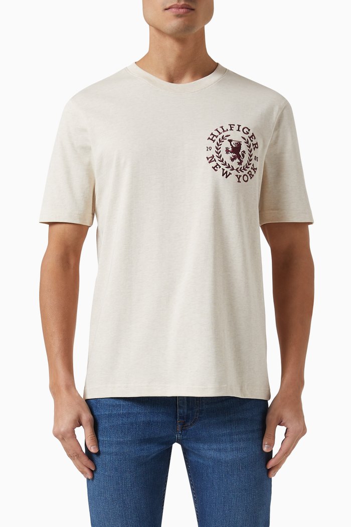 

Icon Crest T-shirt in Cotton Jersey, Neutral