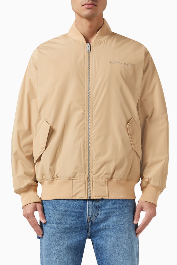 

Classics Tonal Logo Bomber Jacket in Recycled Polyester, Neutral