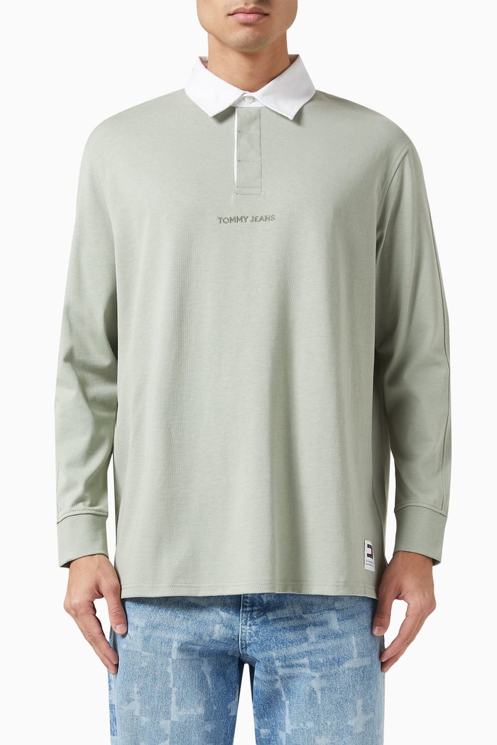

Tonal Classics Rugby Polo Shirt in Cotton, Green