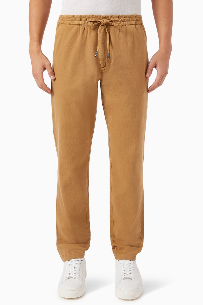 

Chelsea Drawstring Chino Pants in Stretch Organic Cotton Blend, Neutral