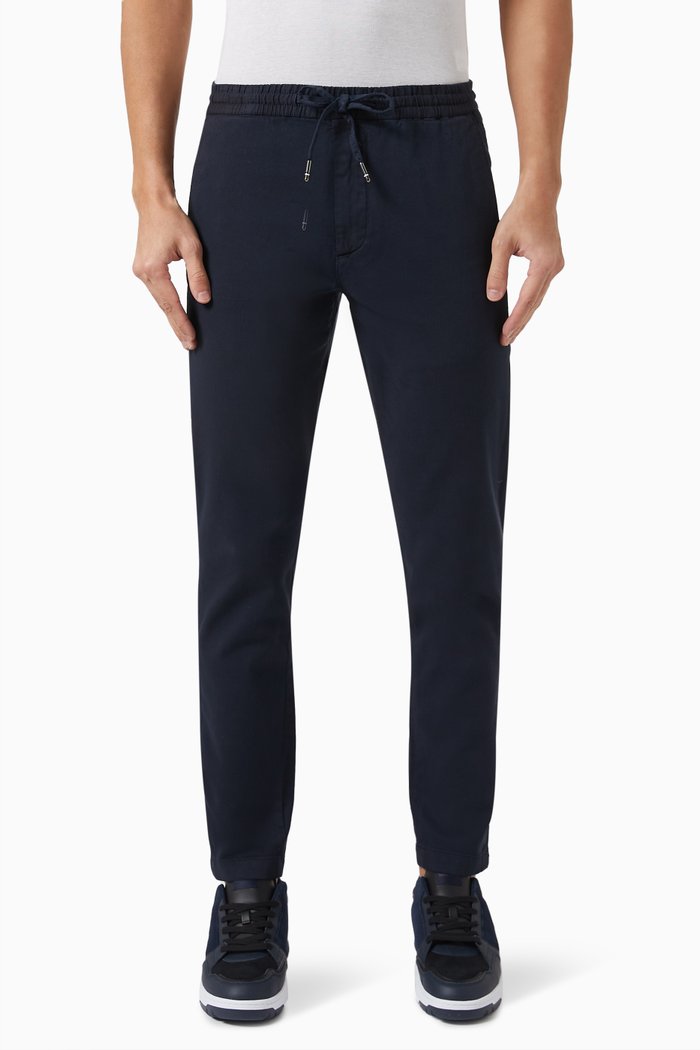 

Chelsea Drawstring Chino Pants in Stretch Organic Cotton Blend, Blue