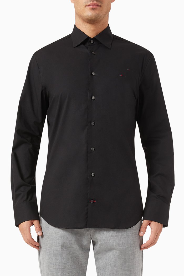 

Regular-fit Shirt in Flex Poplin, Black
