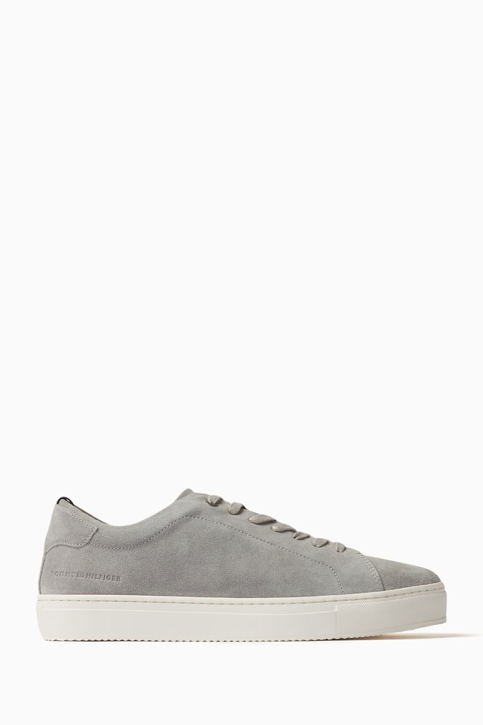 

Suede Cupsole Low-top Sneakers in Suede, Grey