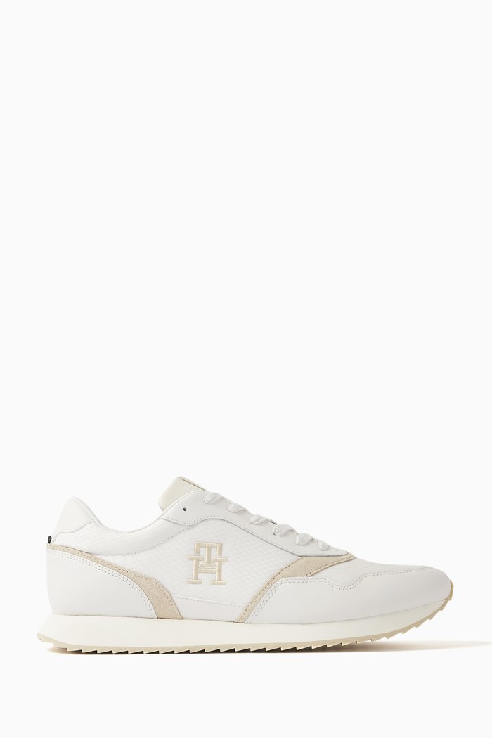 

Rubber Evo Sneakers in Mixed Leather, Neutral