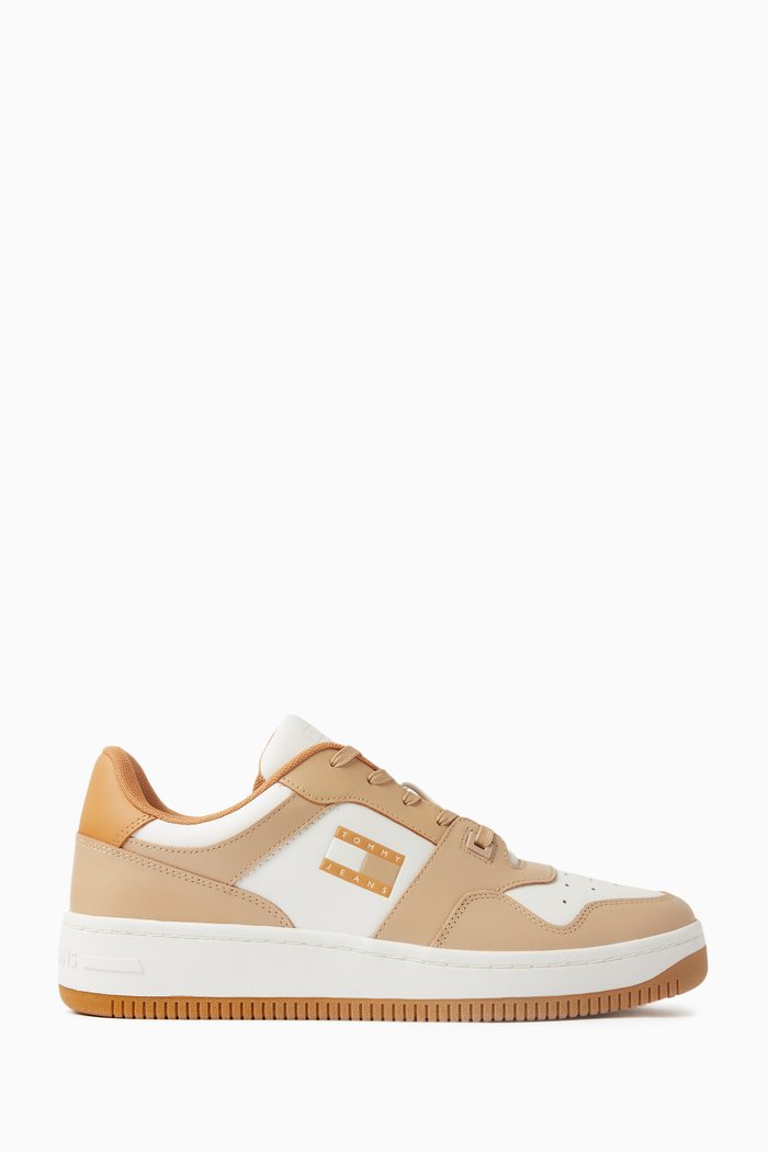 

Retro Basketball Trainers in Leather, Neutral